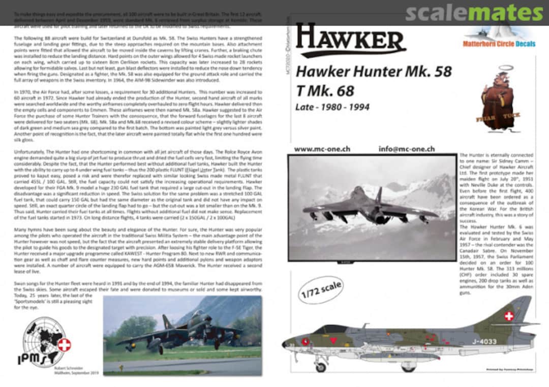 Boxart Hawker Hunter Mk.58 / T Mk.68 - late MC72020 Matterhorn Circle Boxart Hawker Hunter Mk.58 / T Mk.68 - late MC72020 Matterhorn Circle