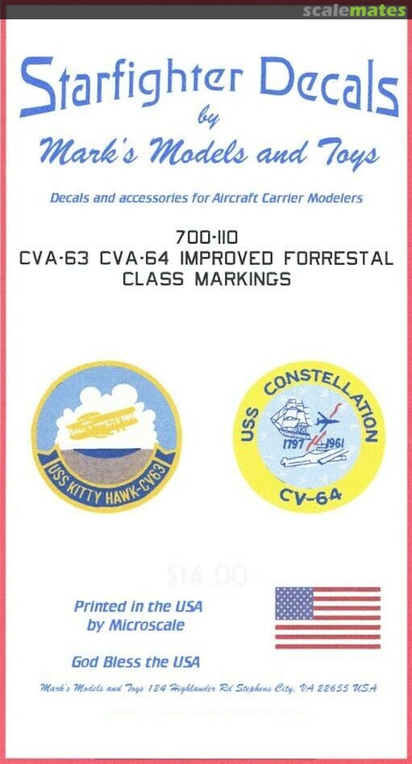 Boxart CVA-63 CVA-64 Improved Forrestal Class Markings 700-110 Starfighter Decals Boxart CVA-63 CVA-64 Improved Forrestal Class Markings 700-110 Starfighter Decals