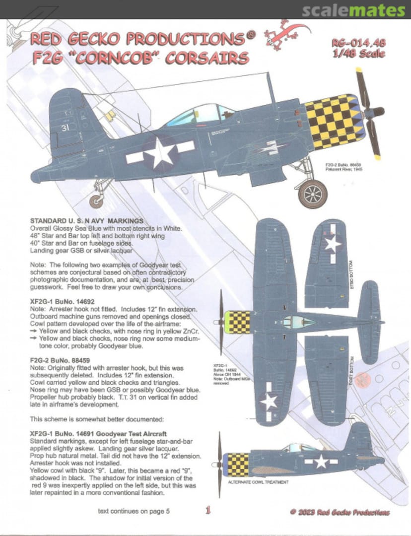 Boxart F2G "Corncob" Corsairs RG-014.48 Lone Star Models