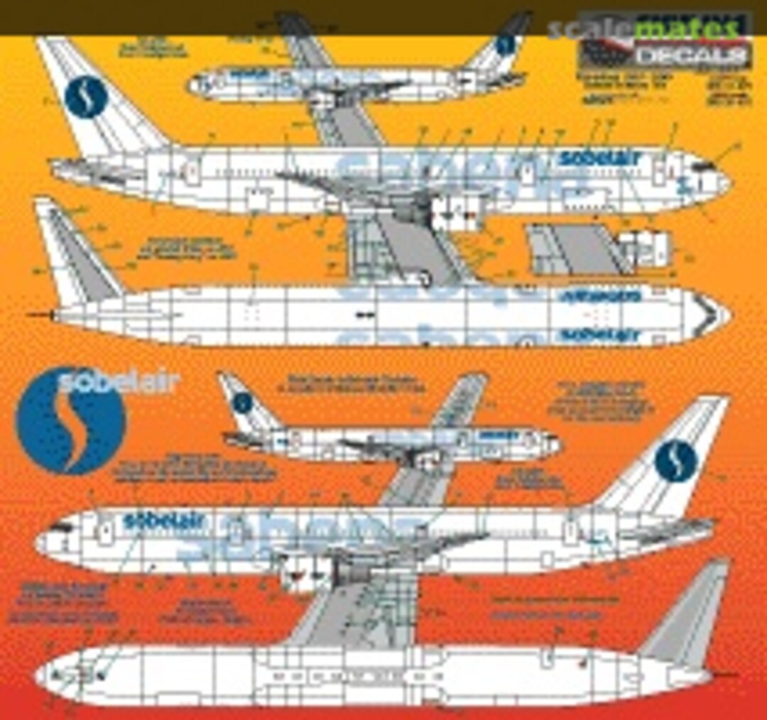 Boxart Sabena scheme 1990 Boeing B767 SKY144-25 Skyline Decals Boxart Sabena scheme 1990 Boeing B767 SKY144-25 Skyline Decals