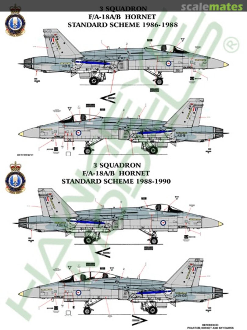 Boxart RAAF F/A-18A/B Hornet, 3 Sqn. Standard Scheme 1986-1988/1988-1990 AAF-004 Hawkeye Models Boxart RAAF F/A-18A/B Hornet, 3 Sqn. Standard Scheme 1986-1988/1988-1990 AAF-004 Hawkeye Models