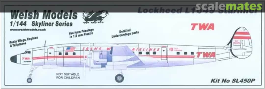 Boxart Lockheed L1649 Starliner TWA SL450P Welsh Models Boxart Lockheed L1649 Starliner TWA SL450P Welsh Models