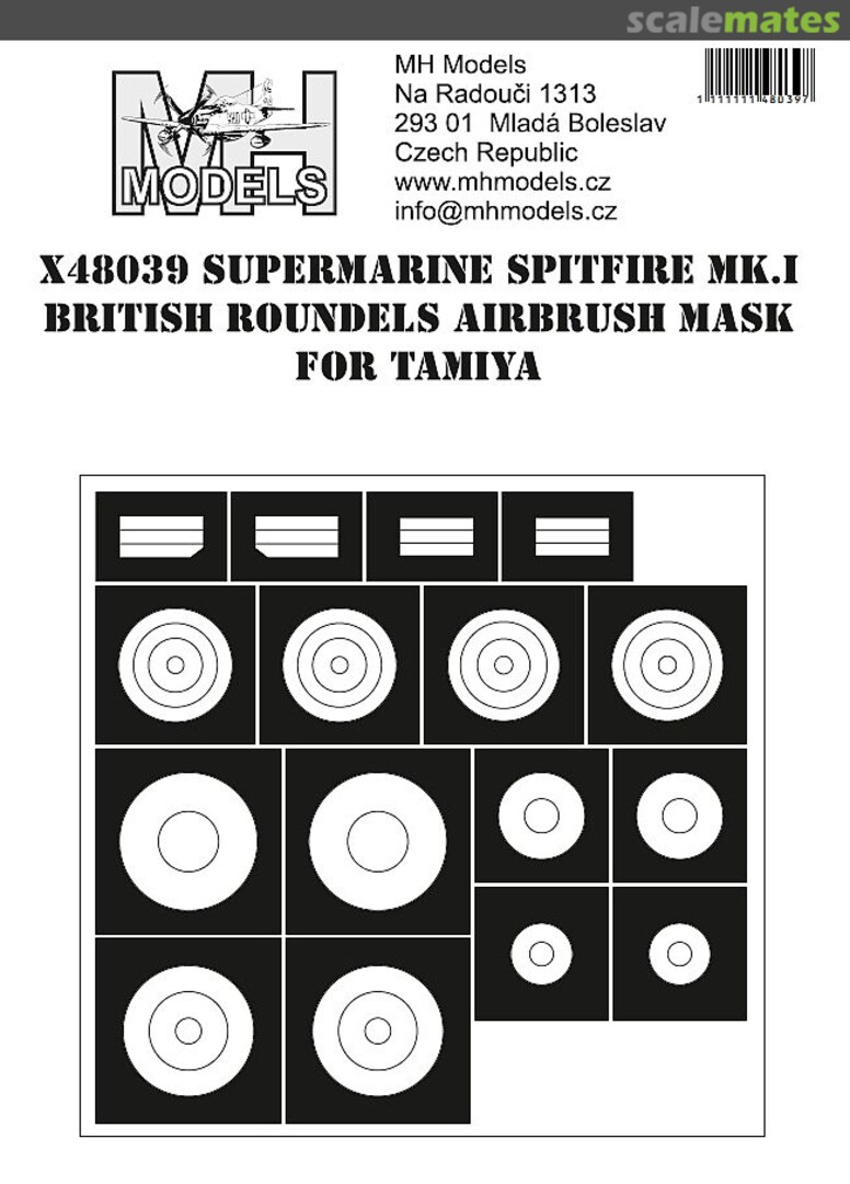 Boxart Supermarine Spitfire MK.I British Roundels X48039 MH Models Boxart Supermarine Spitfire MK.I British Roundels X48039 MH Models
