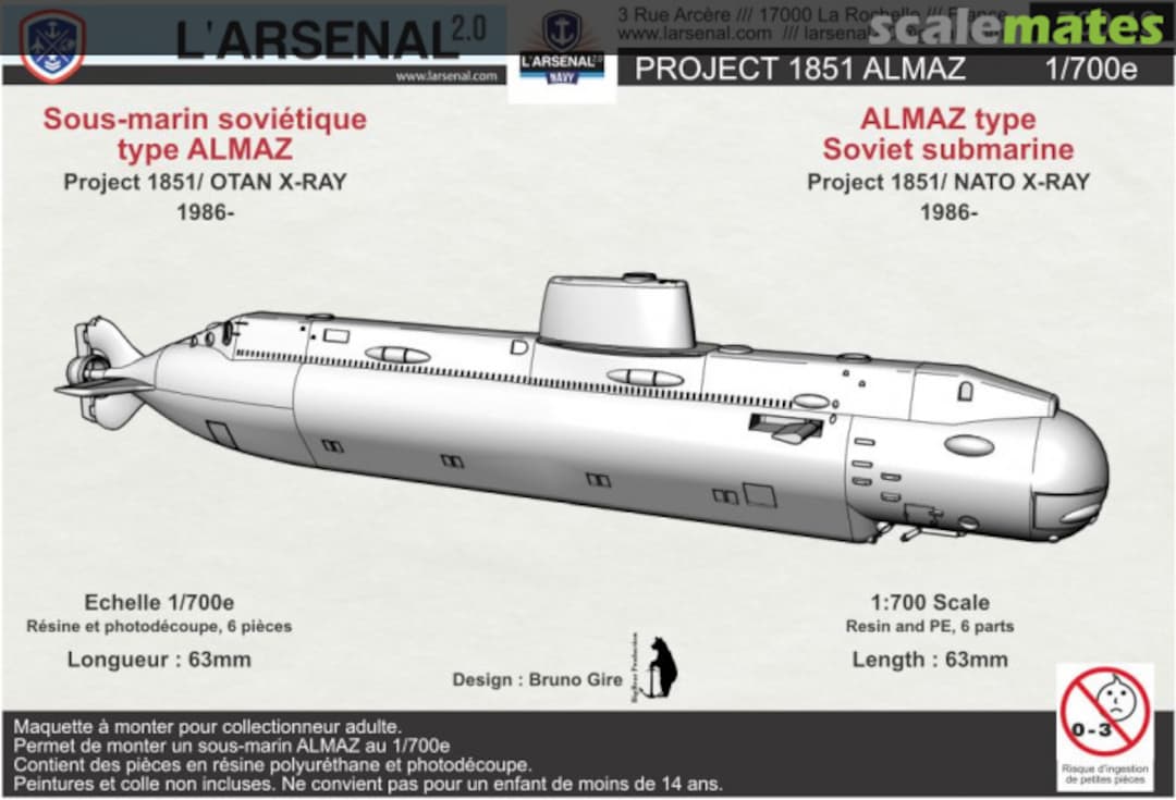 Boxart Project 1851 Almaz submarine 700 19 L'Arsenal Boxart Project 1851 Almaz submarine 700 19 L'Arsenal