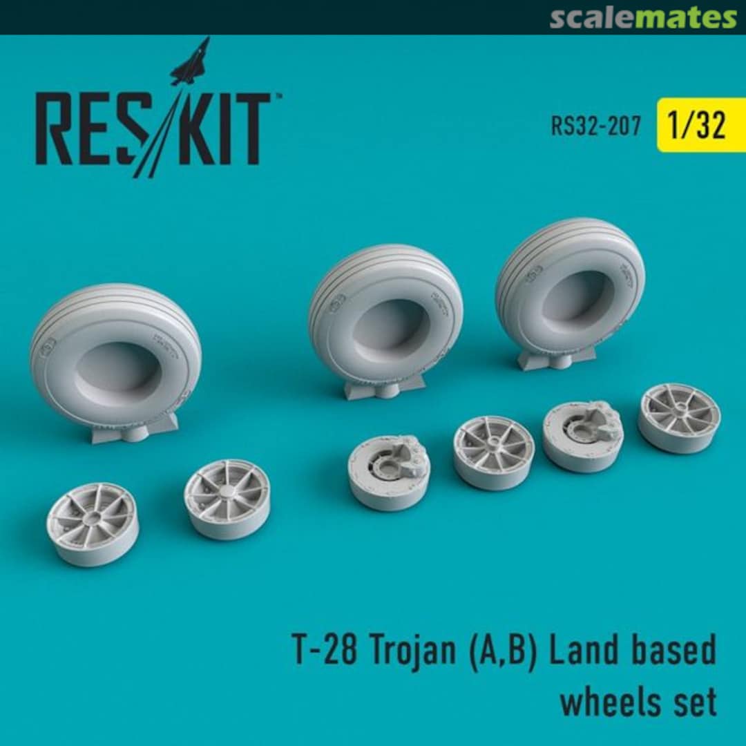 Boxart T-28A/B Trojan (land based) - wheels set RS32-0207 ResKit Boxart T-28A/B Trojan (land based) - wheels set RS32-0207 ResKit