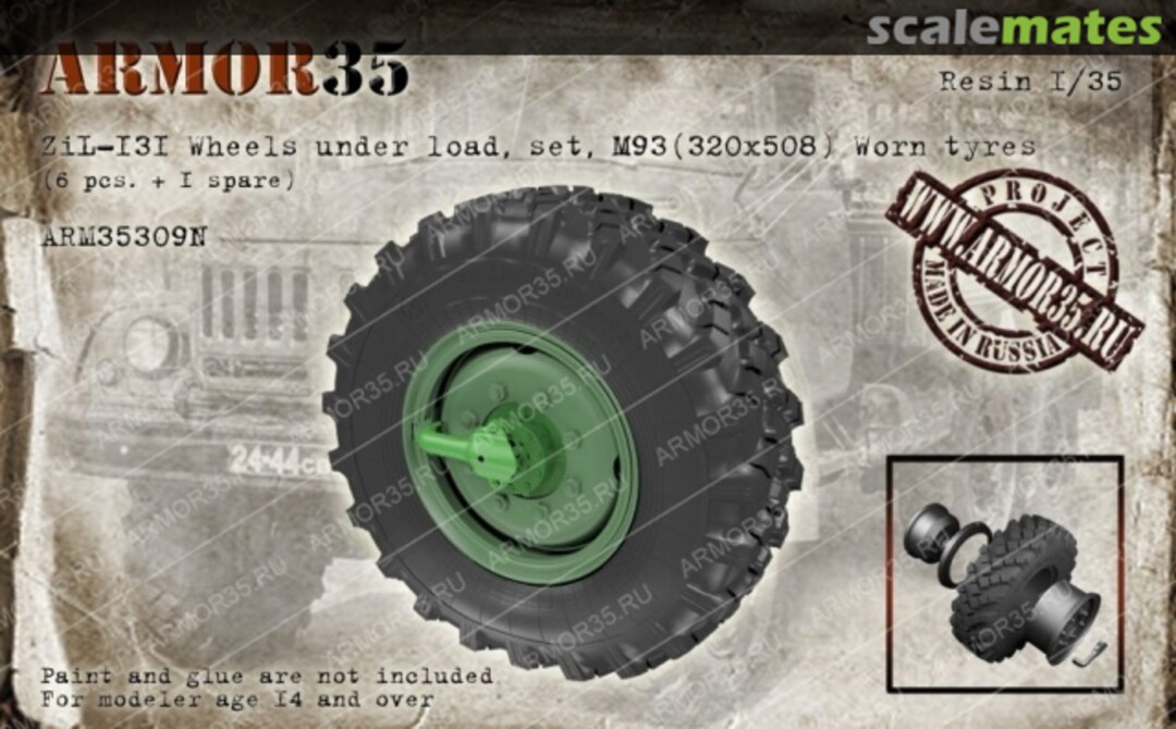 Boxart ZiL-131 Wheels under load, set, М93 (320х508) ARM35309N Armor35 Boxart ZiL-131 Wheels under load, set, М93 (320х508) ARM35309N Armor35