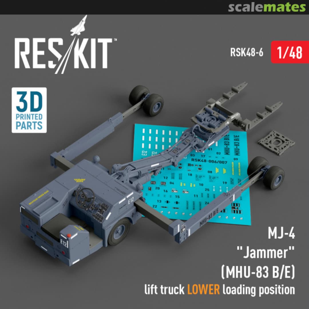 Boxart MJ-4 "Jammer" (MHU-83 B/E) Early lift truck LOWER loading position RSK48-0006 ResKit Boxart MJ-4 "Jammer" (MHU-83 B/E) Early lift truck LOWER loading position RSK48-0006 ResKit
