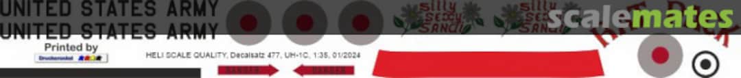 Boxart UH-1C - US Army Red Pack Decal 477 Heli Scale Quality