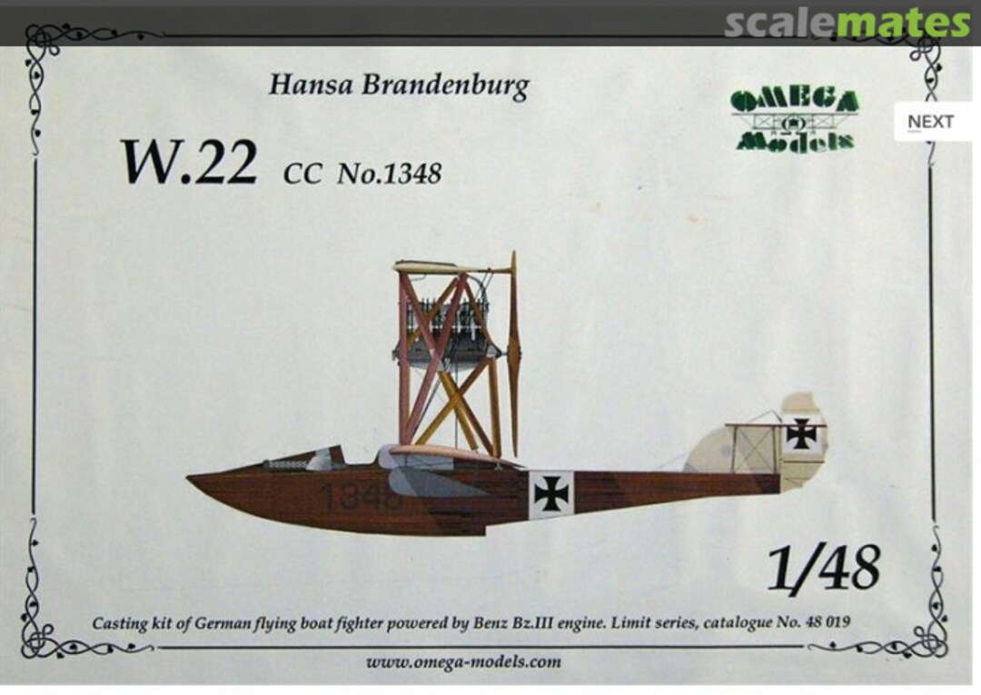 Boxart Hansa Brandenburg W.22 CC No.1348 48019 Omega Models Boxart Hansa Brandenburg W.22 CC No.1348 48019 Omega Models