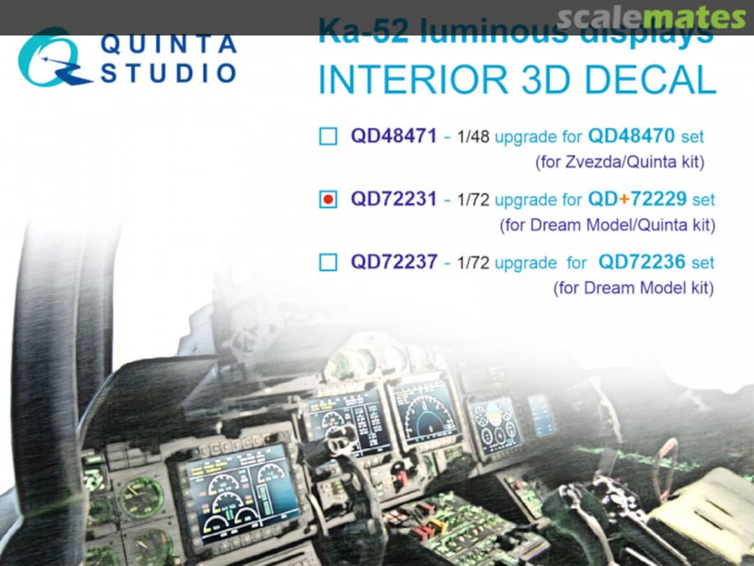Boxart Ka-52 Luminous Displays interior 3D decals QD72231 Quinta Studio Boxart Ka-52 Luminous Displays interior 3D decals QD72231 Quinta Studio