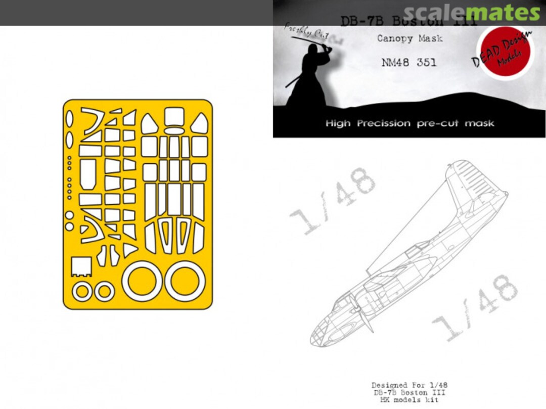 Boxart Douglas DB-7 B Boston III - Canopy Mask NM48351 DEAD Design Models