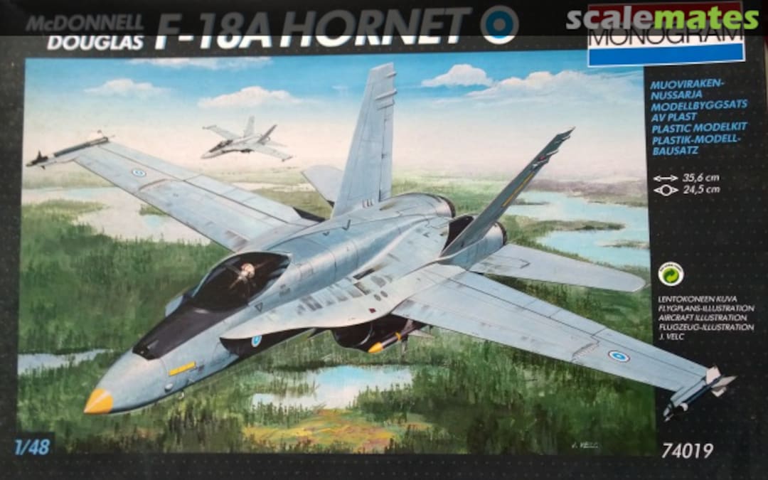Boxart McDonnell Douglas F-18A Hornet 74019 Monogram Boxart McDonnell Douglas F-18A Hornet 74019 Monogram