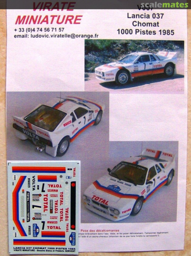 Boxart Lancia 037 Rally (TO Y09060) "TOTAL" V007 Virate Miniature Boxart Lancia 037 Rally (TO Y09060) "TOTAL" V007 Virate Miniature