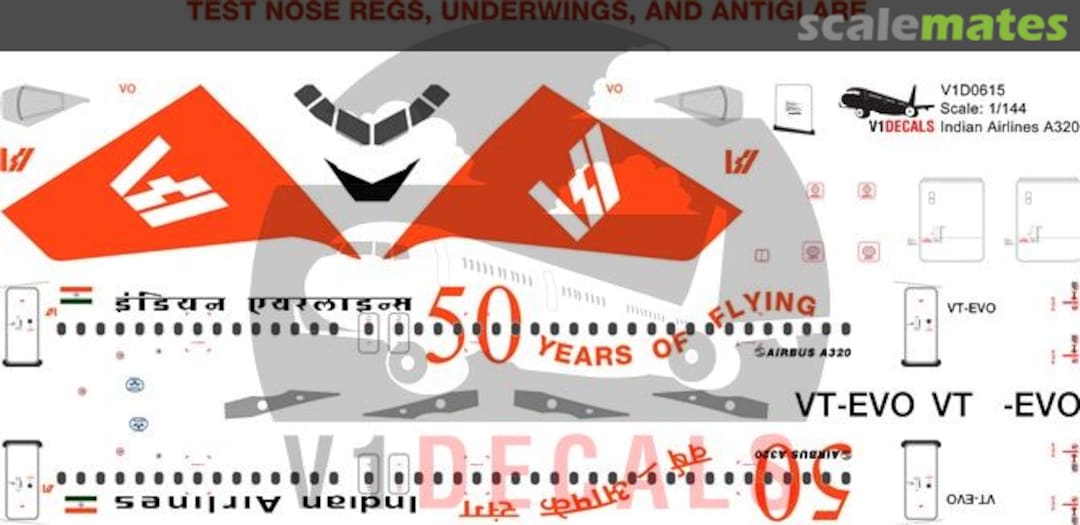 Boxart Indian Airlines Airbus A320 V1D0615-144 V1 Decals Boxart Indian Airlines Airbus A320 V1D0615-144 V1 Decals