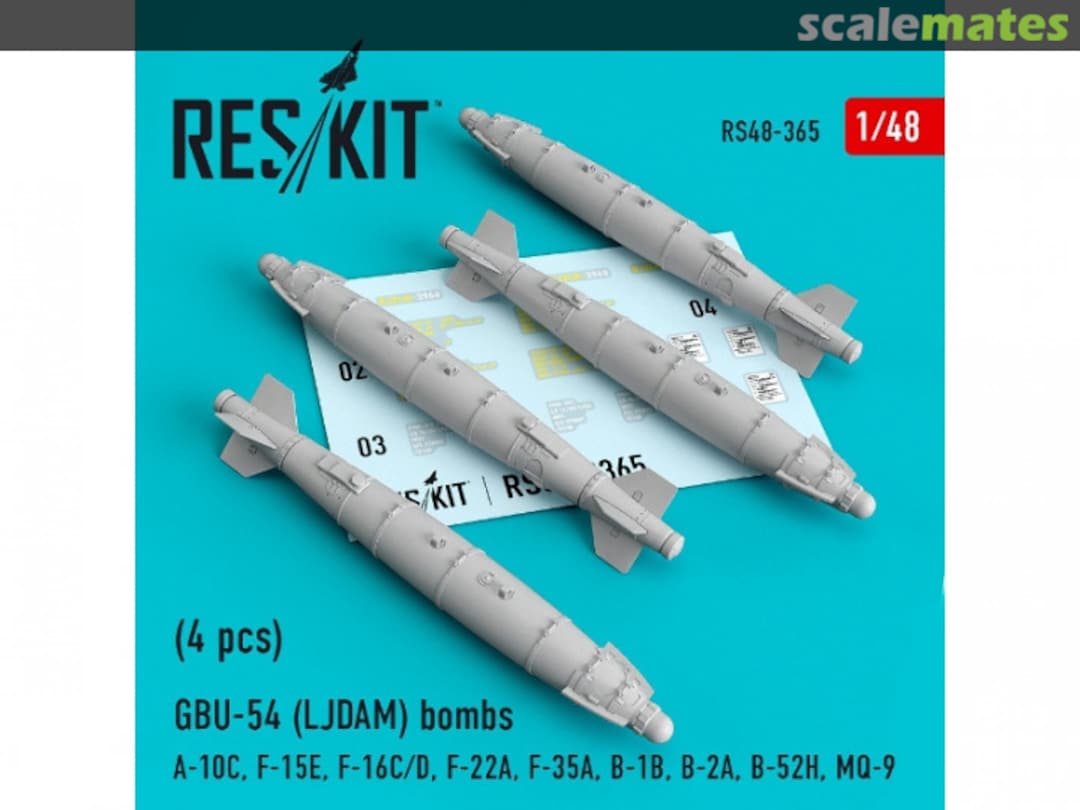 Boxart GBU-54 (LJDAM) bombs RS48-0365 ResKit Boxart GBU-54 (LJDAM) bombs RS48-0365 ResKit