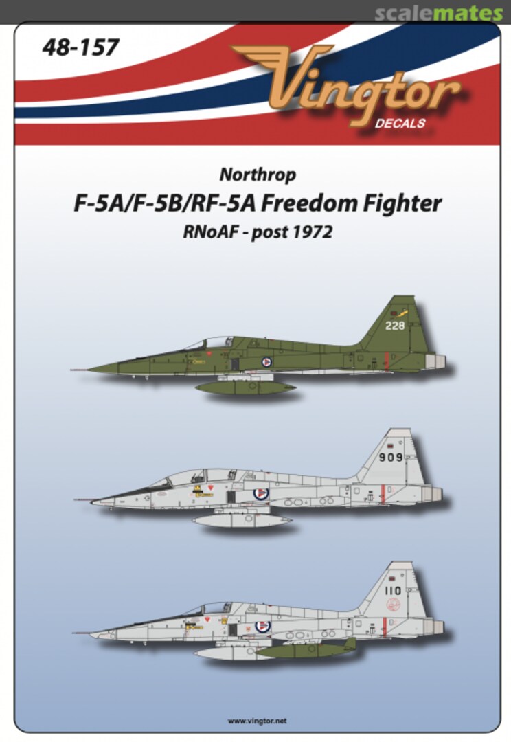 Boxart Northrop F-5A/F-5B/RF-5A Freedom Fighter 48-157 Vingtor Decals Boxart Northrop F-5A/F-5B/RF-5A Freedom Fighter 48-157 Vingtor Decals
