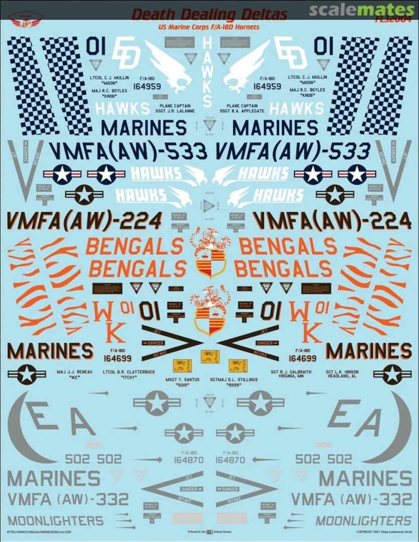 Contents 'Death Dealing Deltas' FL32004 Flying Leathernecks Contents 'Death Dealing Deltas' FL32004 Flying Leathernecks