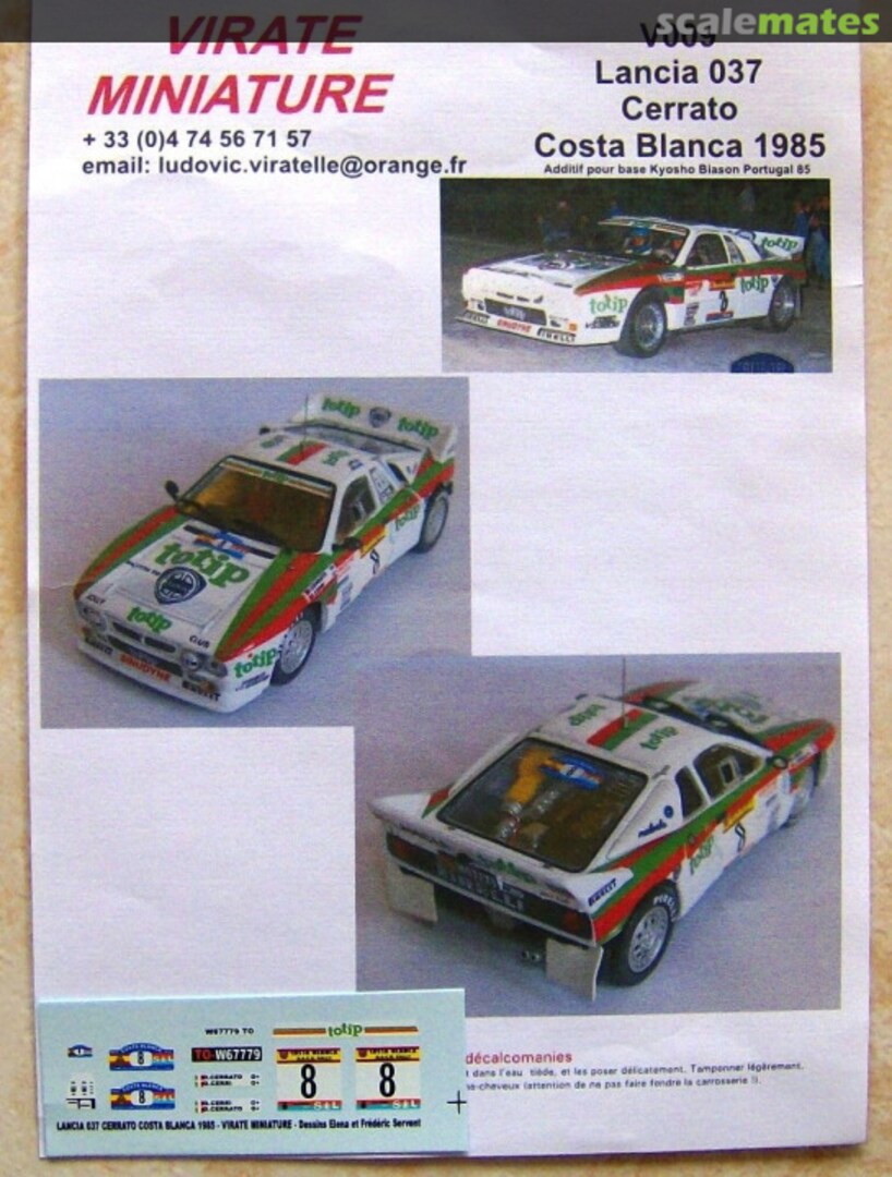 Boxart Lancia 037 Rally (TO W 67779) "totip" V009 Virate Miniature Boxart Lancia 037 Rally (TO W 67779) "totip" V009 Virate Miniature
