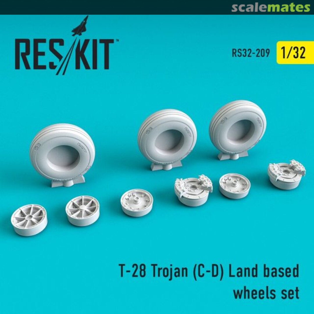 Boxart T-28C/D Trojan (land based) - wheels set RS32-0209 ResKit Boxart T-28C/D Trojan (land based) - wheels set RS32-0209 ResKit
