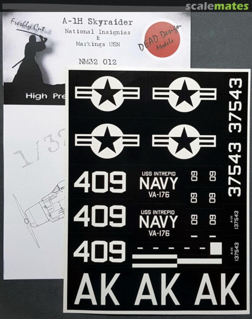 Boxart A-1H Skyraider - National Insignia & Markings USN NM32012 DEAD Design Models Boxart A-1H Skyraider - National Insignia & Markings USN NM32012 DEAD Design Models