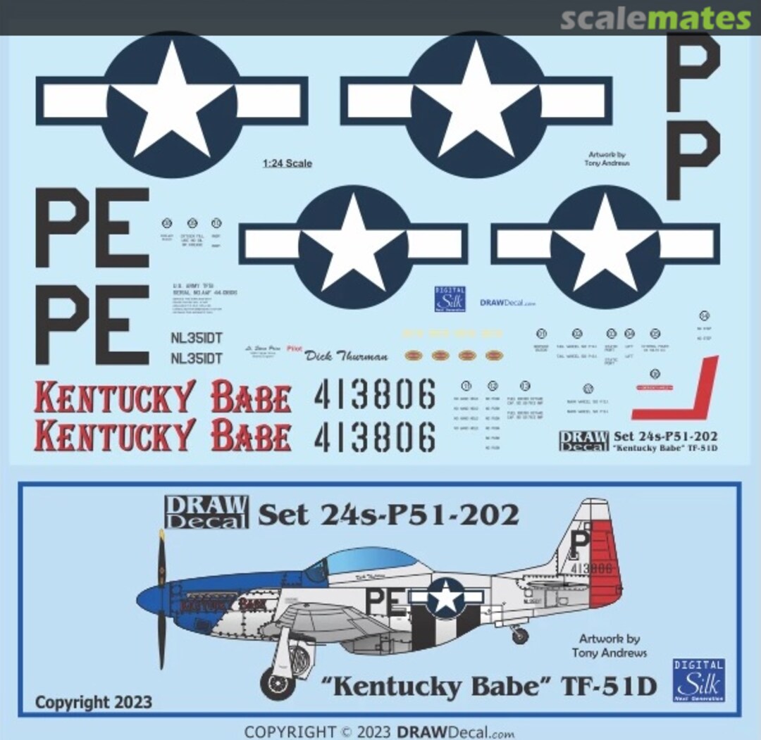 Boxart “Kentucky Babe” TF-51D 24-P51-202 Draw Decal Boxart “Kentucky Babe” TF-51D 24-P51-202 Draw Decal