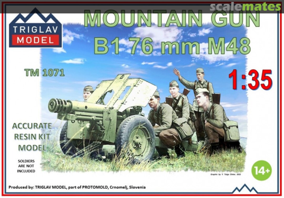 Boxart Mountain Gun 76 mm M48 B1 TM 1071 Triglav model Boxart Mountain Gun 76 mm M48 B1 TM 1071 Triglav model