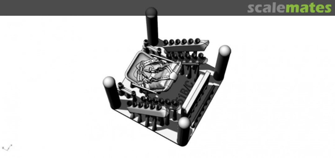 Boxart P-51B/C Mustang Detail Set - Late Seat 3D-print 82016 Arma Hobby