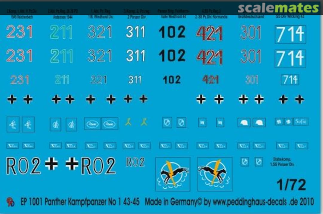 Boxart Panther Kampfpanzer N° 1 43-45 EP1001 Peddinghaus-Decals Boxart Panther Kampfpanzer N° 1 43-45 EP1001 Peddinghaus-Decals