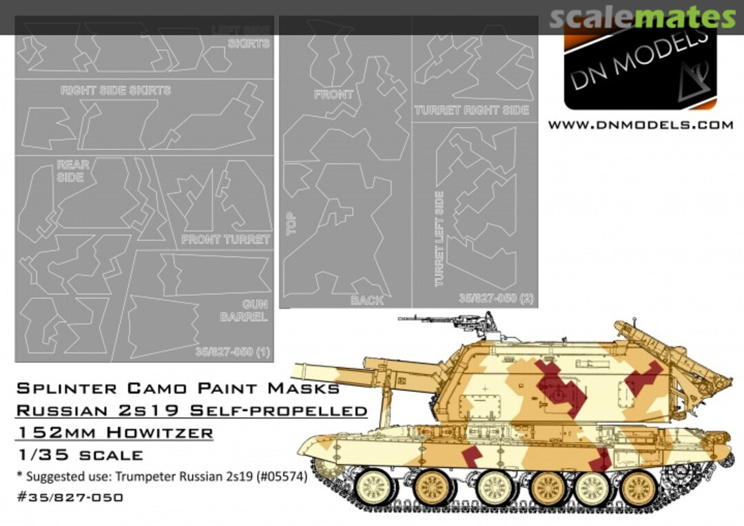 Boxart 2S19 Msta-S Splinter Camo Paint Masks 35/827-050 DN Models Boxart 2S19 Msta-S Splinter Camo Paint Masks 35/827-050 DN Models