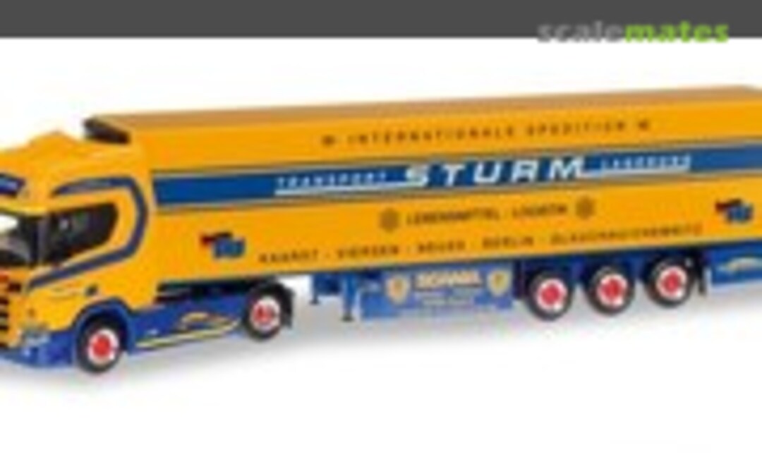 1:87 Scania CR 20 HD Kühlkoffer-​Sattelzug &quot;Spedition Sturm&quot; (Herpa 307826)