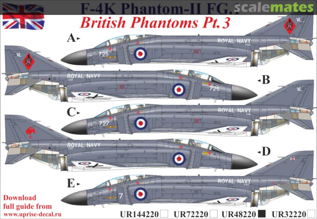 Boxart F-4K Phantom-II FG.1, British Phantoms Pt.3, without stencils UR48220 UpRise Decal Boxart F-4K Phantom-II FG.1, British Phantoms Pt.3, without stencils UR48220 UpRise Decal