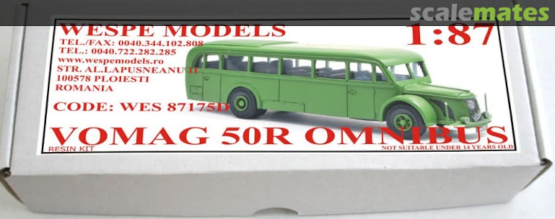 Boxart Vomag 50R Omnibus WES 87175D Wespe Models Boxart Vomag 50R Omnibus WES 87175D Wespe Models