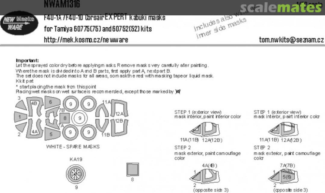 Boxart F4U-1D/F4U-1A Corsair EXPERT kabuki masks NWAM1316 New Ware Boxart F4U-1D/F4U-1A Corsair EXPERT kabuki masks NWAM1316 New Ware