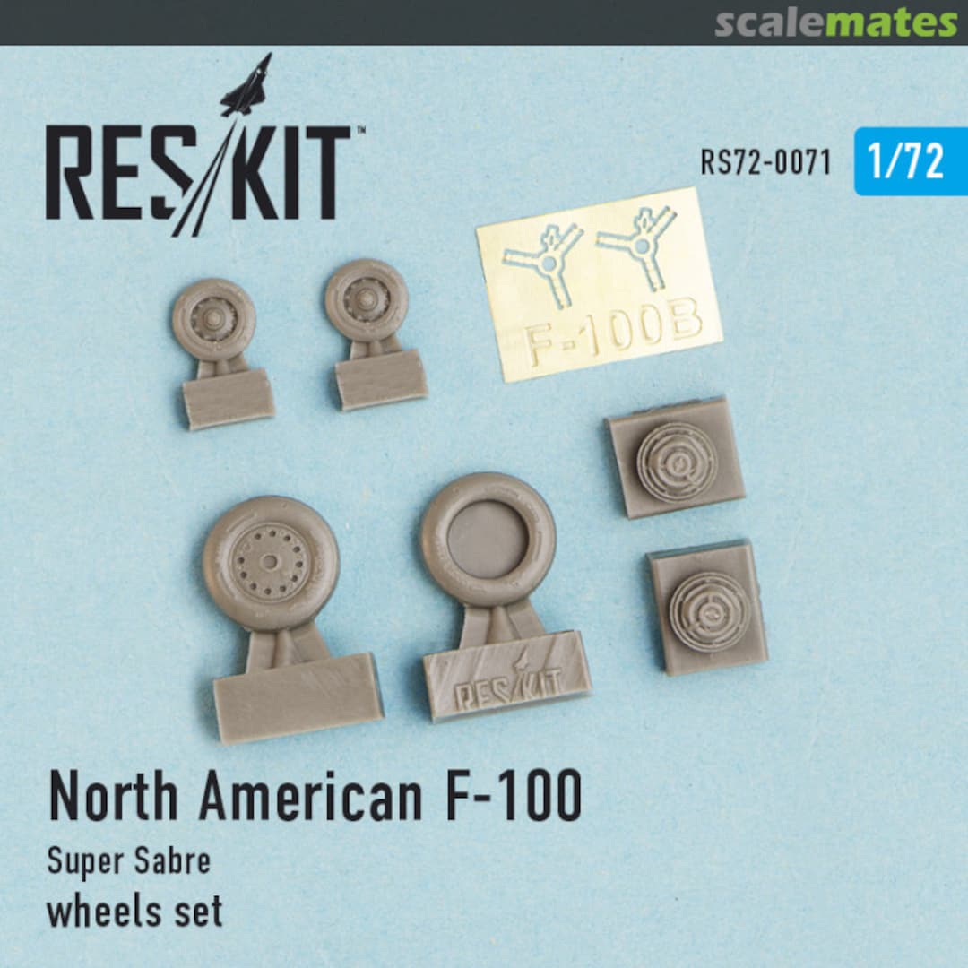 Boxart North American F-100 Super Sabre Wheels Set RS72-0071 ResKit Boxart North American F-100 Super Sabre Wheels Set RS72-0071 ResKit