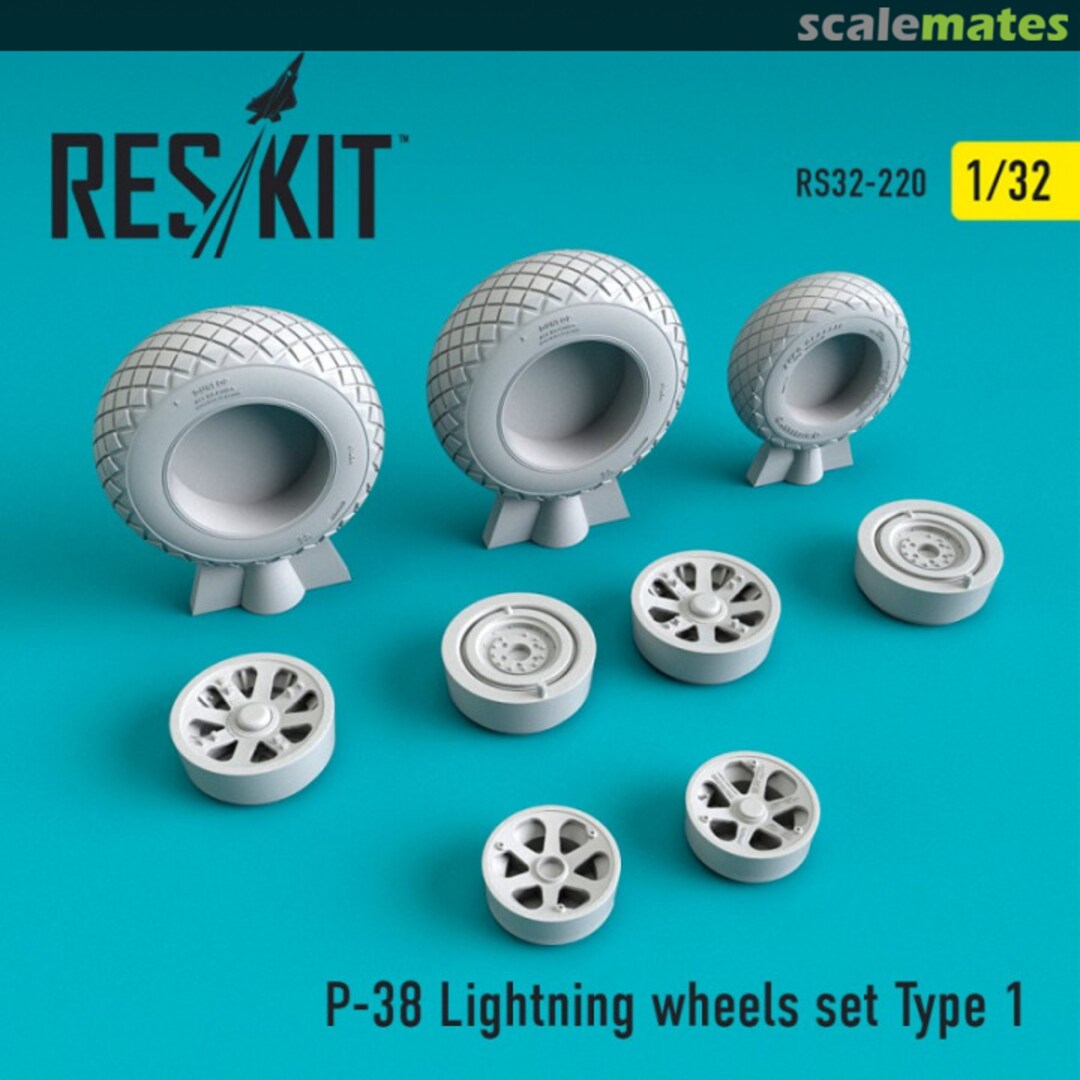 Boxart P-38 Lightning wheels set Type 1 RS32-0220 ResKit Boxart P-38 Lightning wheels set Type 1 RS32-0220 ResKit