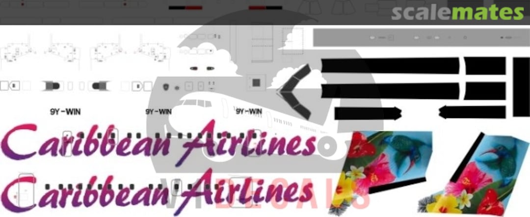 Boxart Caribbean Airlines DeHavilland Dash 8-300 V1D0163-72 V1 Decals