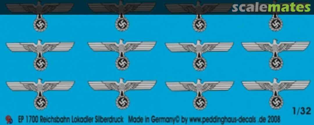Boxart Reichsbahn Lokadler in Silberdruck EP 1700 Peddinghaus-Decals Boxart Reichsbahn Lokadler in Silberdruck EP 1700 Peddinghaus-Decals