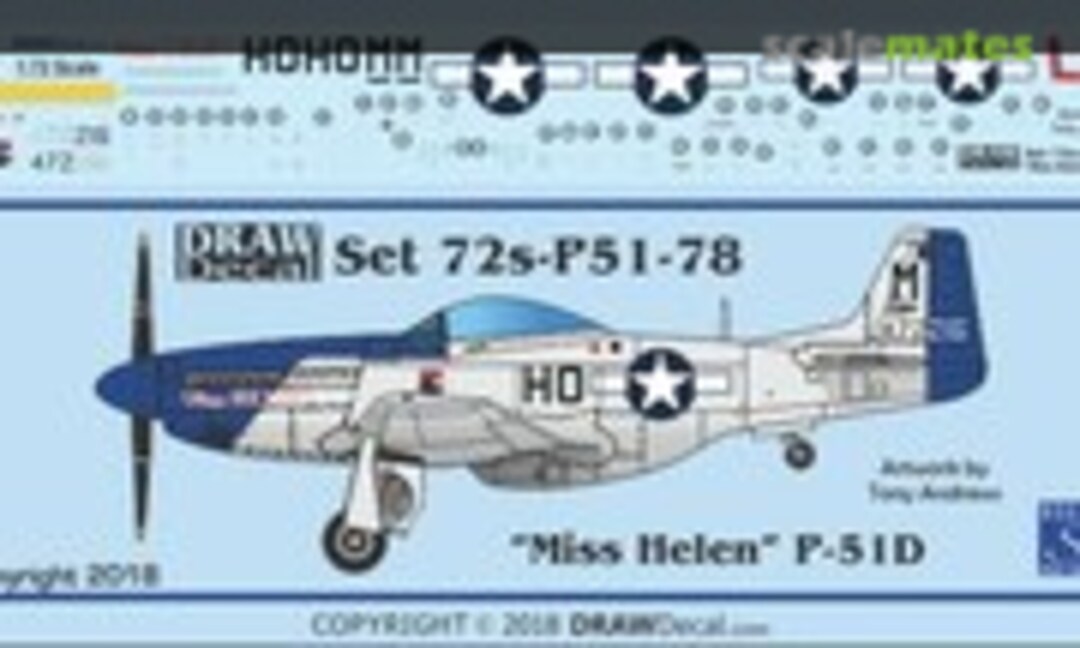 1:72 “Miss Helen” P-51D G-BIXL (Draw Decal 72-P51-78) 72-P51-78