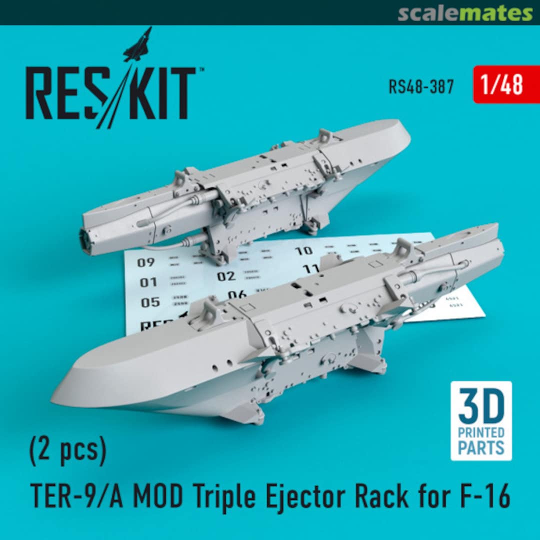 Boxart TER-9/A MOD Triple Ejector Rack for F-16 RS48-0387 ResKit Boxart TER-9/A MOD Triple Ejector Rack for F-16 RS48-0387 ResKit