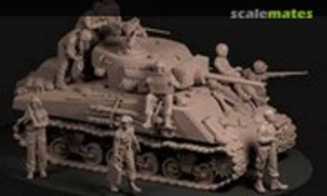 1:72 US Infantry Around a Sherman Tank (Germania Figuren GF72-WW2-221) GF72-WW2-221