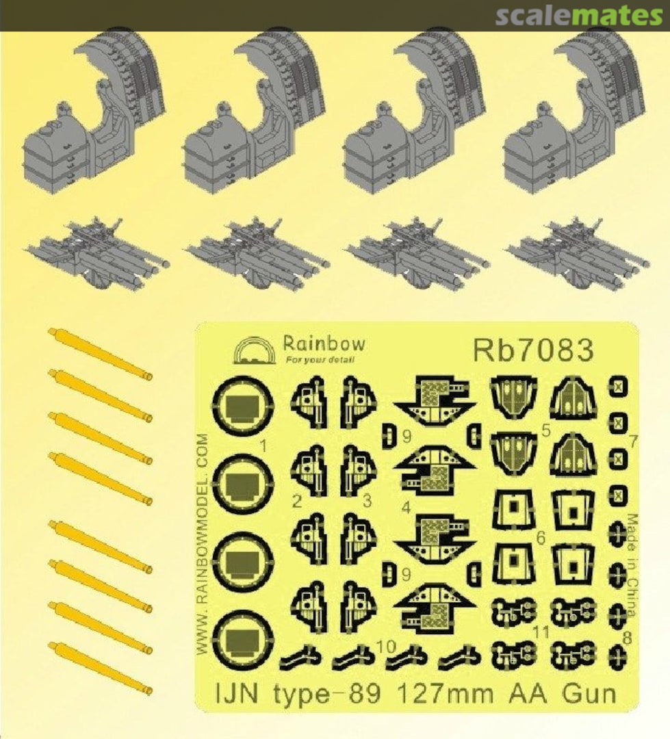 Boxart IJN Type-89 127mm AA Guns (4 sets) Rb7083 Rainbow Boxart IJN Type-89 127mm AA Guns (4 sets) Rb7083 Rainbow