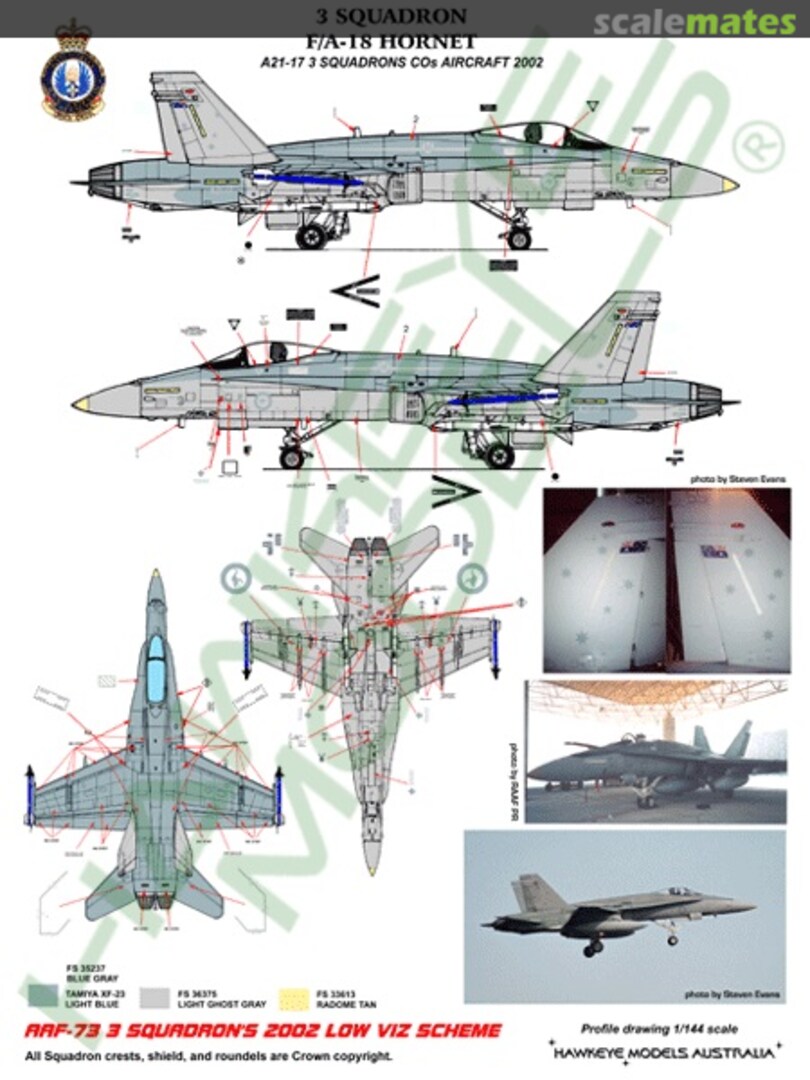 Boxart RAAF F/A-18A Hornet, A21-17, 3 Sqn. Low Viz early 2000s AAF-073 Hawkeye Models Boxart RAAF F/A-18A Hornet, A21-17, 3 Sqn. Low Viz early 2000s AAF-073 Hawkeye Models