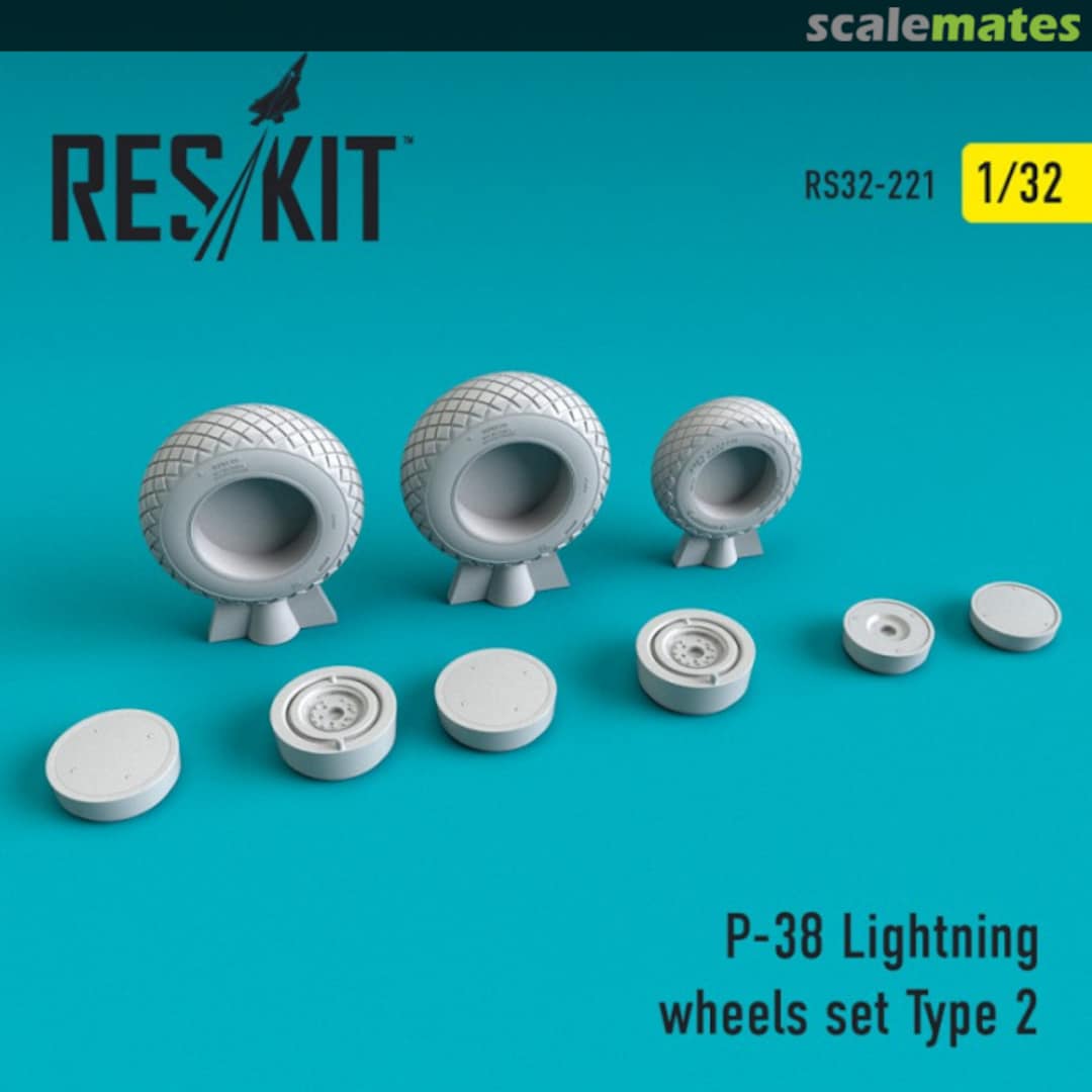 Boxart P-38 Lightning Type 2 wheels set RS32-0221 ResKit Boxart P-38 Lightning Type 2 wheels set RS32-0221 ResKit
