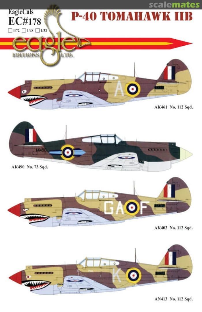 Boxart P-40 Tomahawk IIB EagleCals EC32-178 Eagle Editions Boxart P-40 Tomahawk IIB EagleCals EC32-178 Eagle Editions
