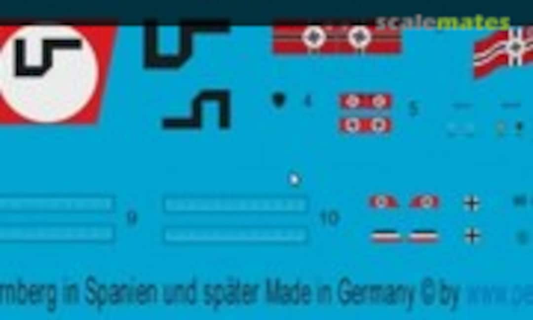 1:1250 Beschriftungen für den Kreuzer Nürnberg (Peddinghaus-Decals EP 2918) EP 2918
