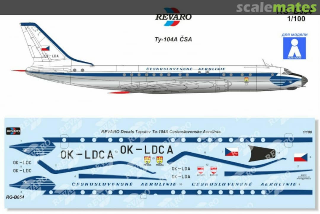 Boxart Tu-104A ČSA RG-B054 Revaro Boxart Tu-104A ČSA RG-B054 Revaro