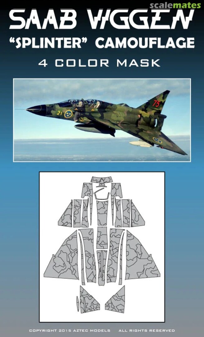 Boxart Saab 37 Viggen Splinter camo mask & decal M48-005 Aztec Models Boxart Saab 37 Viggen Splinter camo mask & decal M48-005 Aztec Models