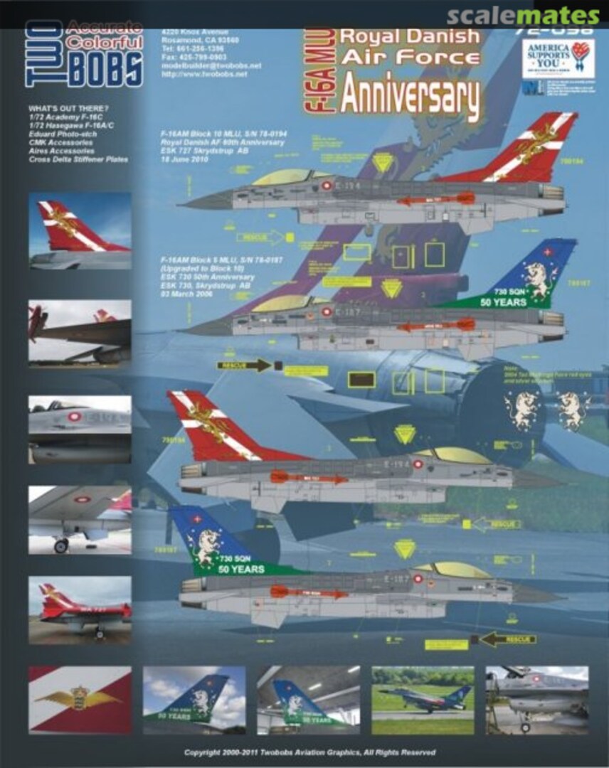 Boxart F-16A MLU RDAF Anniversary 72-098 TwoBobs Aviation Graphics