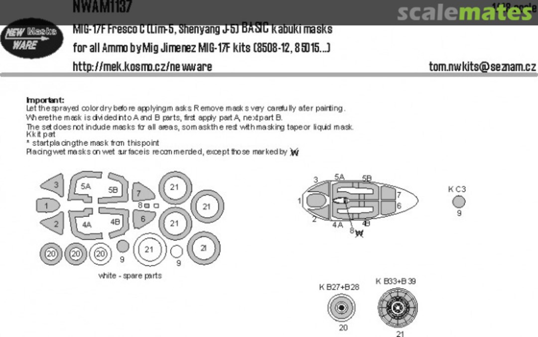 Boxart Mig-17F (Lim-5, Shenyang J-5) BASIC kabuki masks NWAM1137 New Ware Boxart Mig-17F (Lim-5, Shenyang J-5) BASIC kabuki masks NWAM1137 New Ware