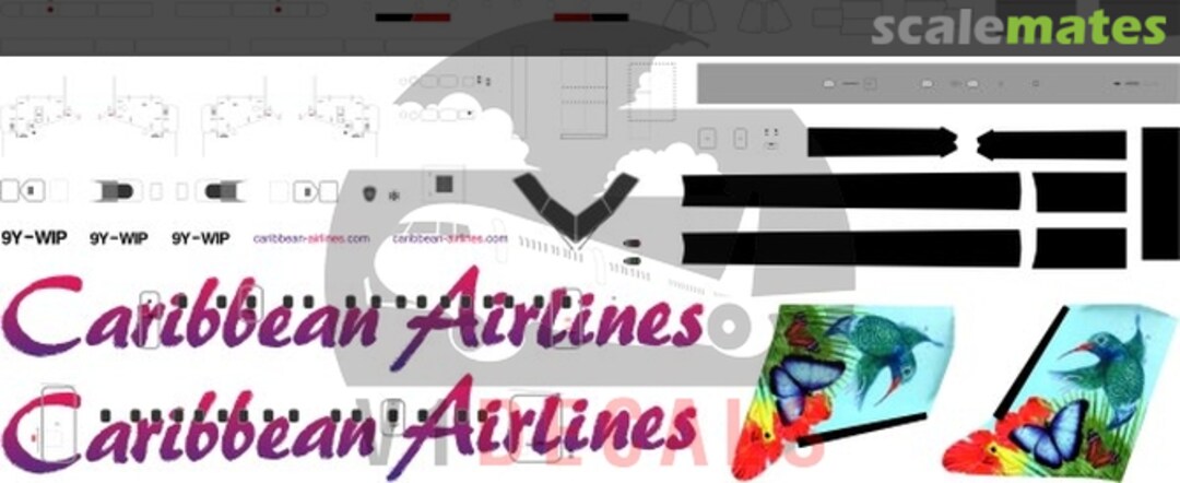 Boxart Caribbean Airlines DeHavilland Dash 8-300 V1D0022-72 V1 Decals Boxart Caribbean Airlines DeHavilland Dash 8-300 V1D0022-72 V1 Decals